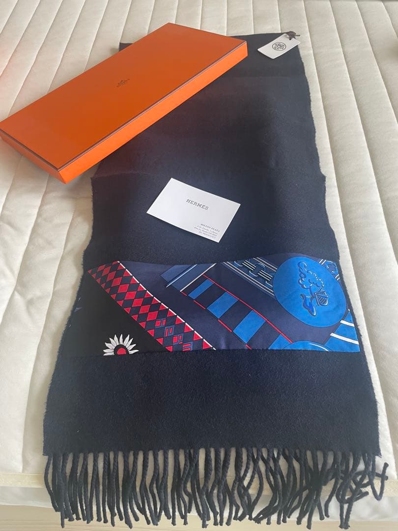 m*1様 エルメス　マフラー　カシミア✖️シルクスカーフ柄