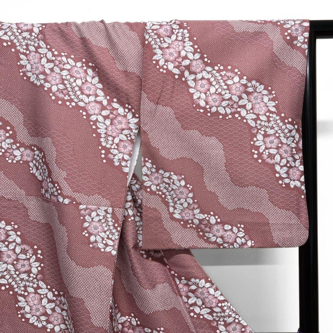 洗える着物　霞取り　辻ヶ花　青海波　紗綾形　小紋　着物　033a p