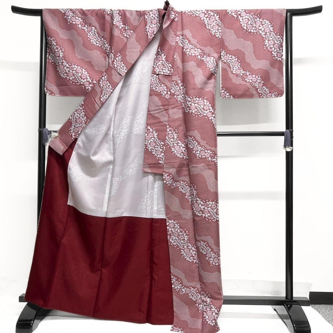 洗える着物　霞取り　辻ヶ花　青海波　紗綾形　小紋　着物　033a p