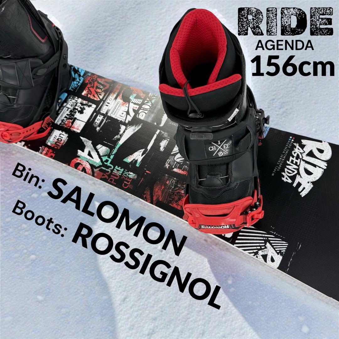 RIDE 156cm メンズ スノーボード SALOMON バイン3点セット