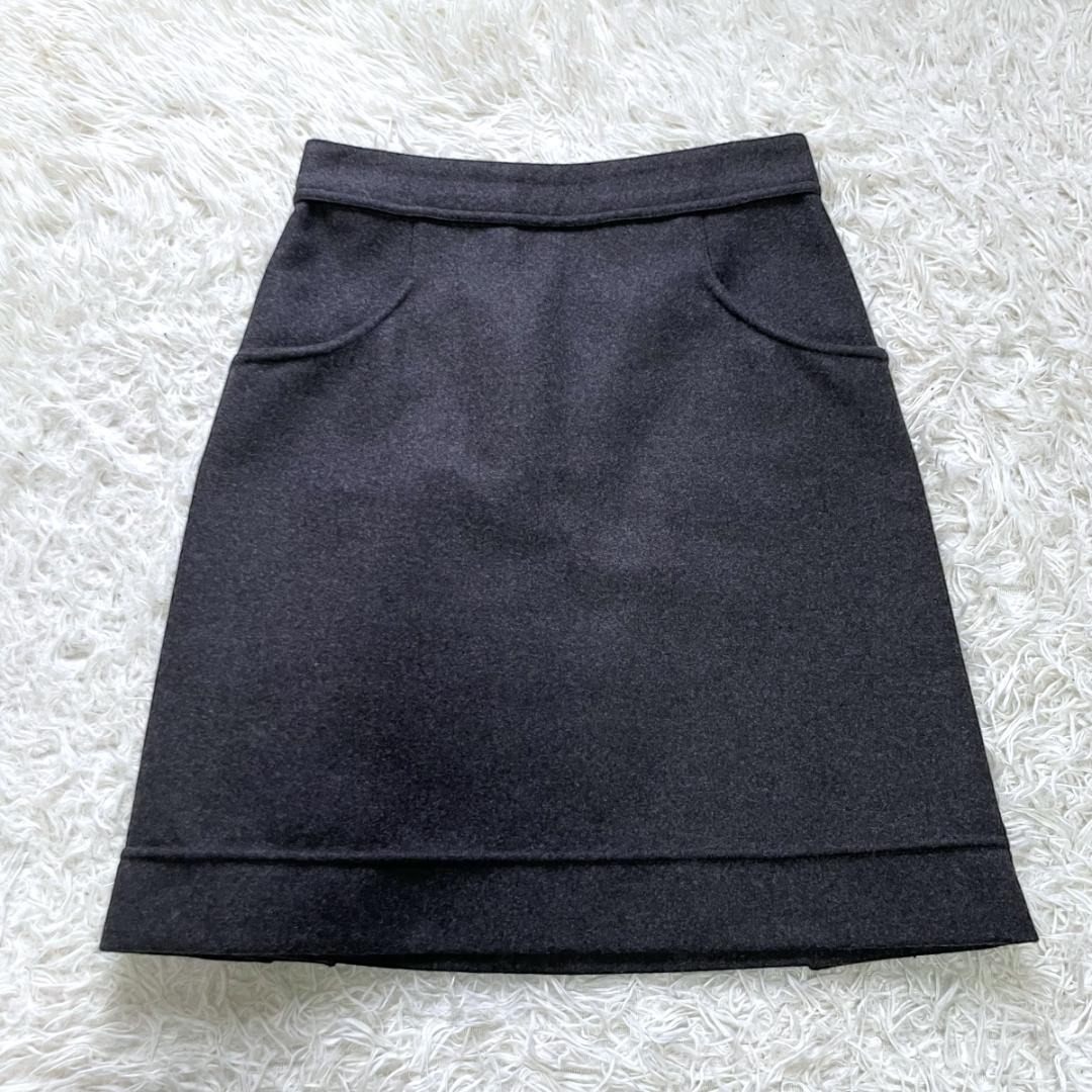 みるく　CHANEL ココマーク メタルボタン アンゴラ混ウールスカート