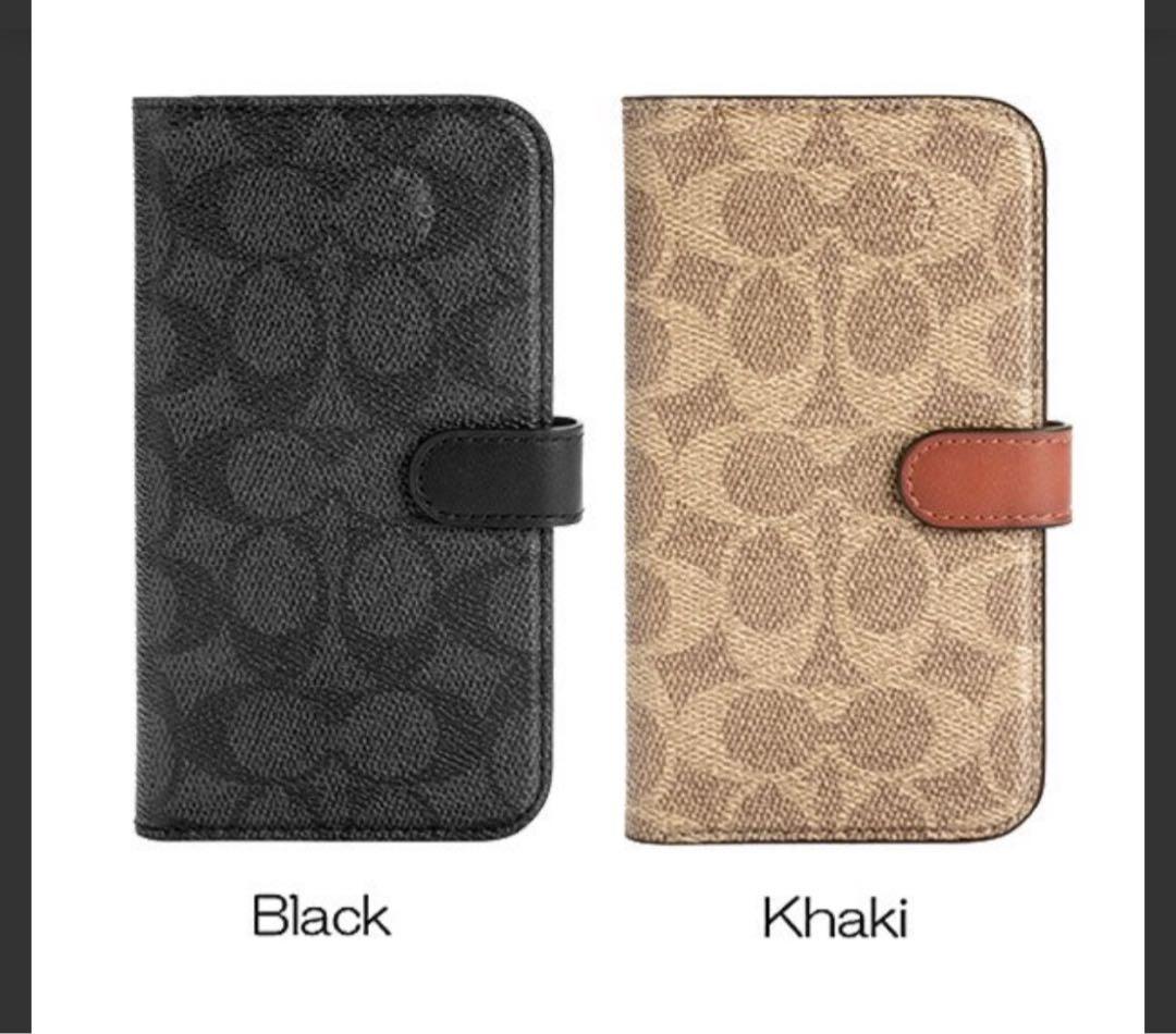 新品　COACH iPhone13 手帳型カバー シグネチャー　コーチ