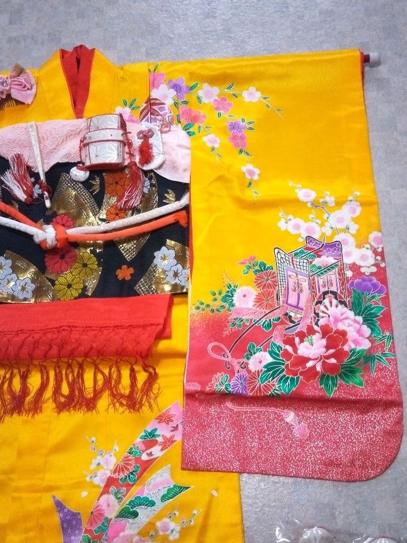 今月末まで大処分‼️【七五三7歳～ハーフ成人式】振袖セット『綺麗な黄色』