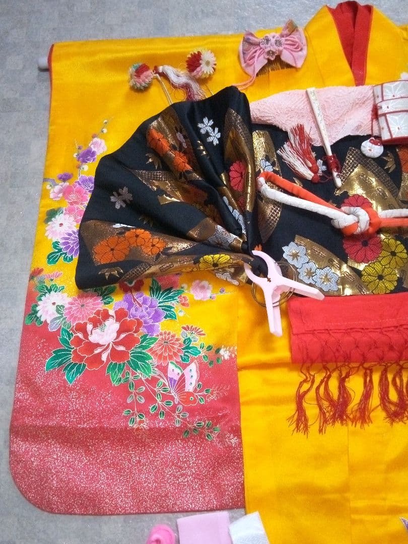 今月末まで大処分‼️【七五三7歳～ハーフ成人式】振袖セット『綺麗な黄色』