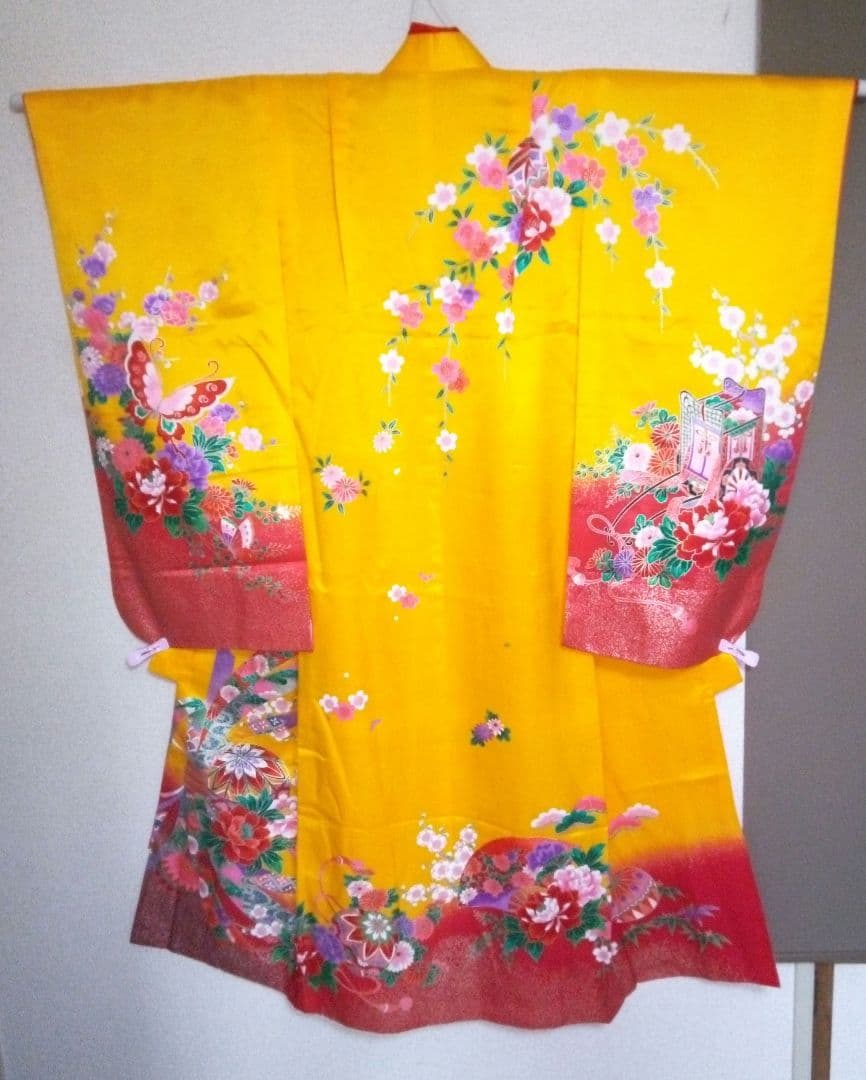 今月末まで大処分‼️【七五三7歳～ハーフ成人式】振袖セット『綺麗な黄色』