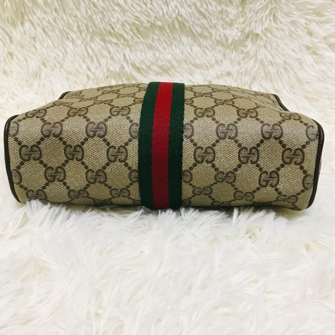 【美品】グッチ クラッチバッグ シェリーライン GG PVC インターロッキング