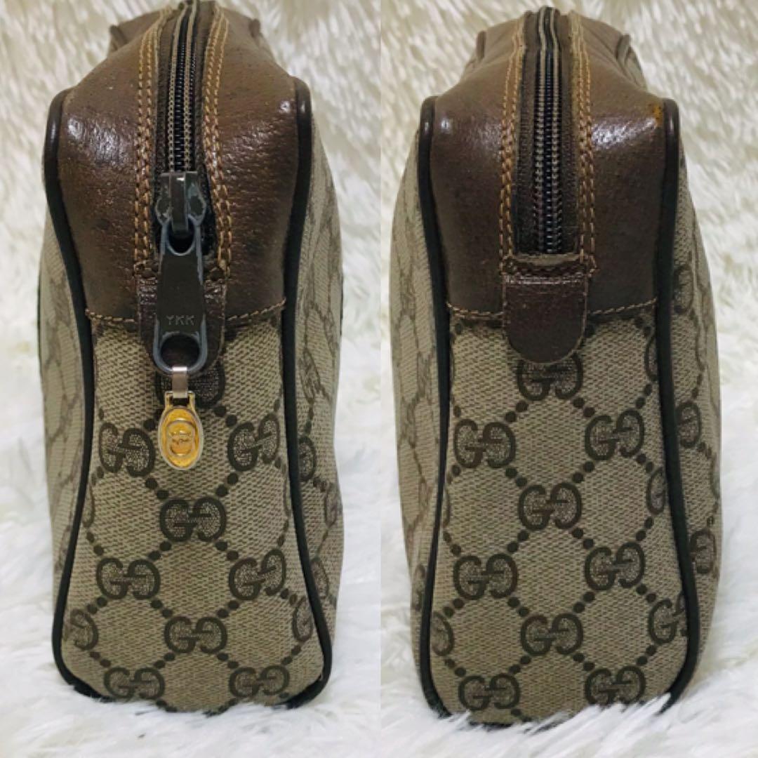 【美品】グッチ クラッチバッグ シェリーライン GG PVC インターロッキング