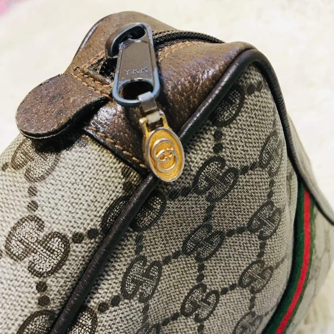 【美品】グッチ クラッチバッグ シェリーライン GG PVC インターロッキング