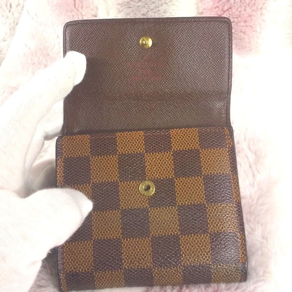 美品 ルイヴィトン ダミエ ポルトモネ ピエ カルトクレディ 三つ折財布