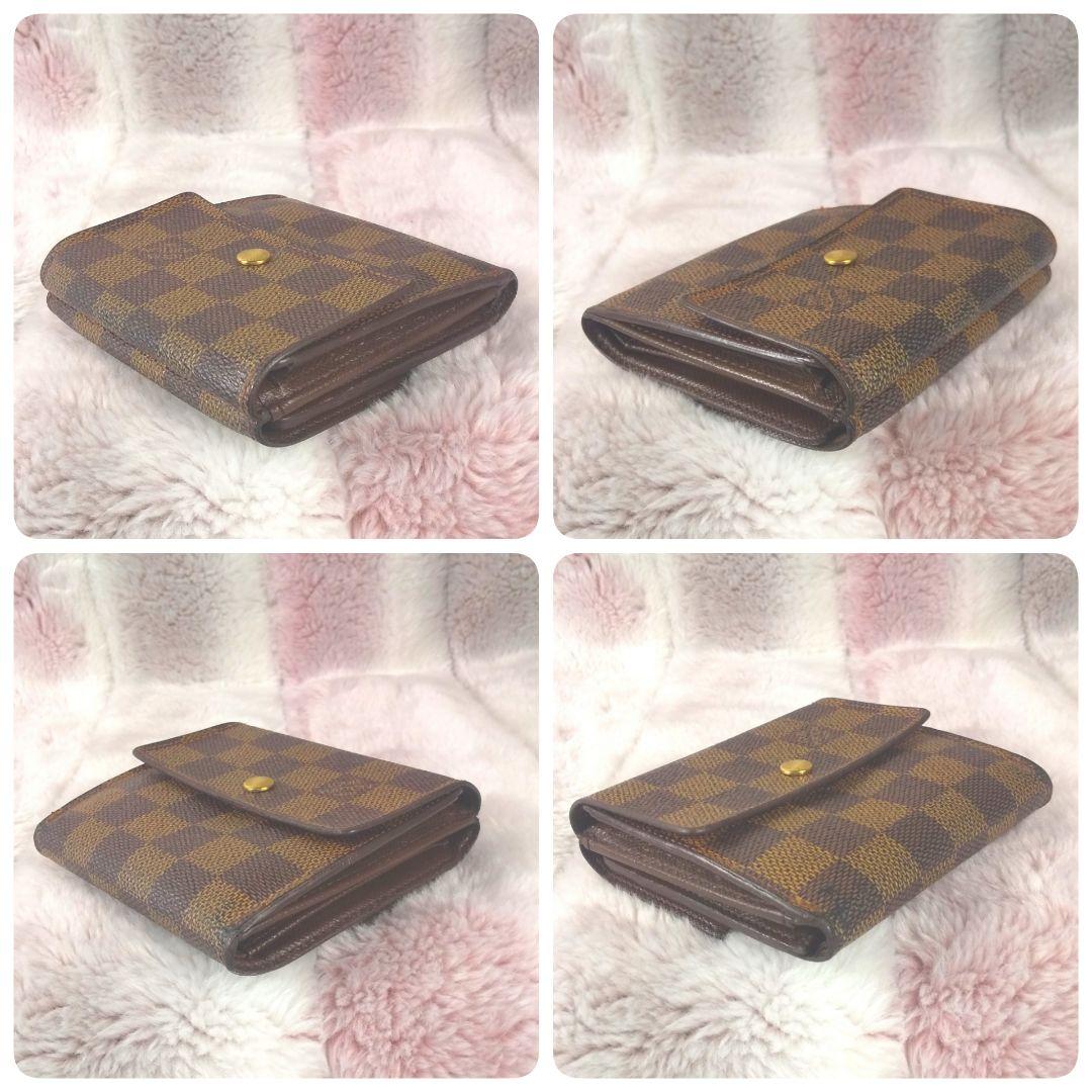 美品 ルイヴィトン ダミエ ポルトモネ ピエ カルトクレディ 三つ折財布