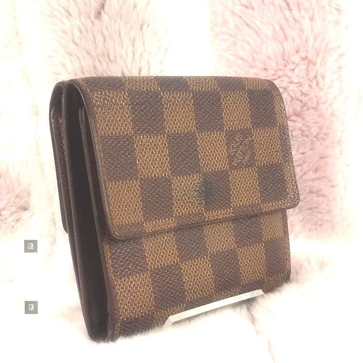 美品 ルイヴィトン ダミエ ポルトモネ ピエ カルトクレディ 三つ折財布