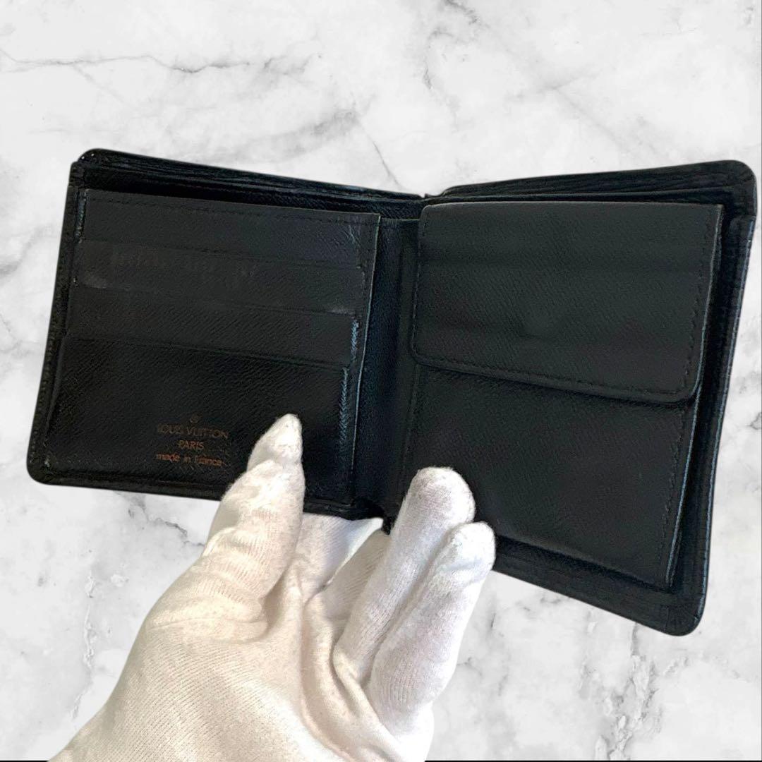 美品✨ ルイヴィトン　ポルトフォイユマルコ　エピ　ブラック　折り財布