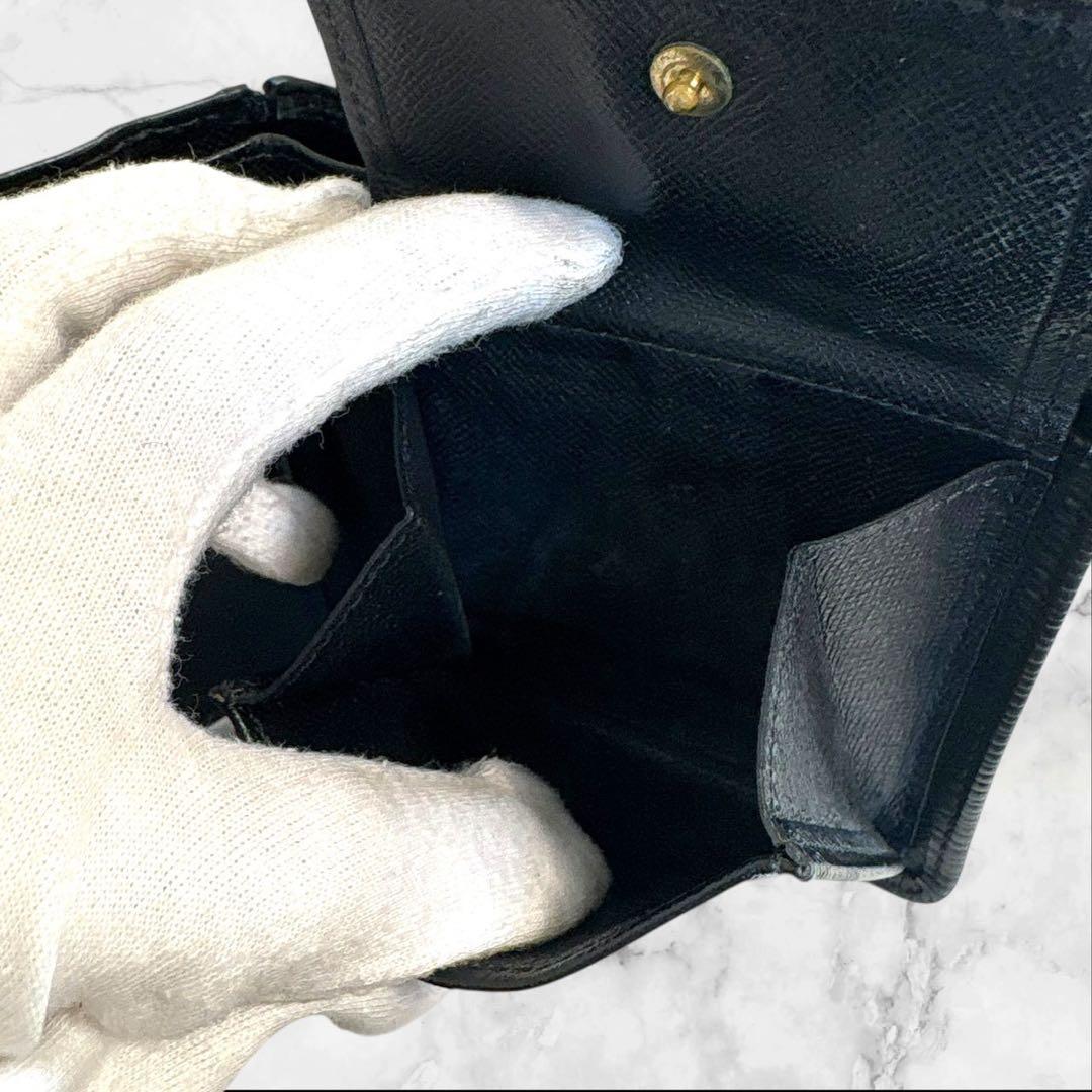 美品✨ ルイヴィトン　ポルトフォイユマルコ　エピ　ブラック　折り財布