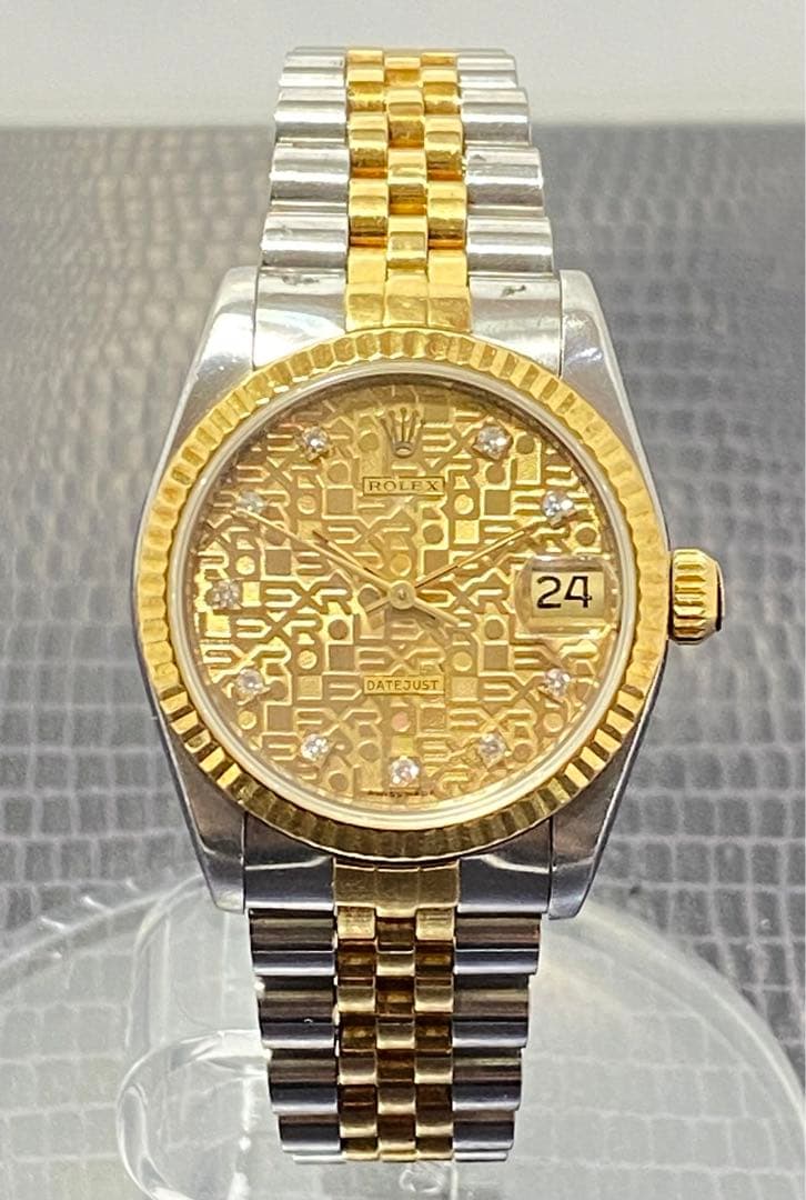 【あーち】ロレックス デイトジャスト ボーイズ時計 10Pダイヤ