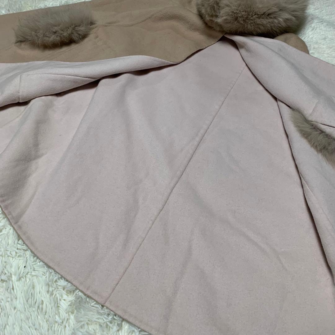 グレースコンチネンタル　フォックスリバーポンチョ　ケープコート　ファー　ウール