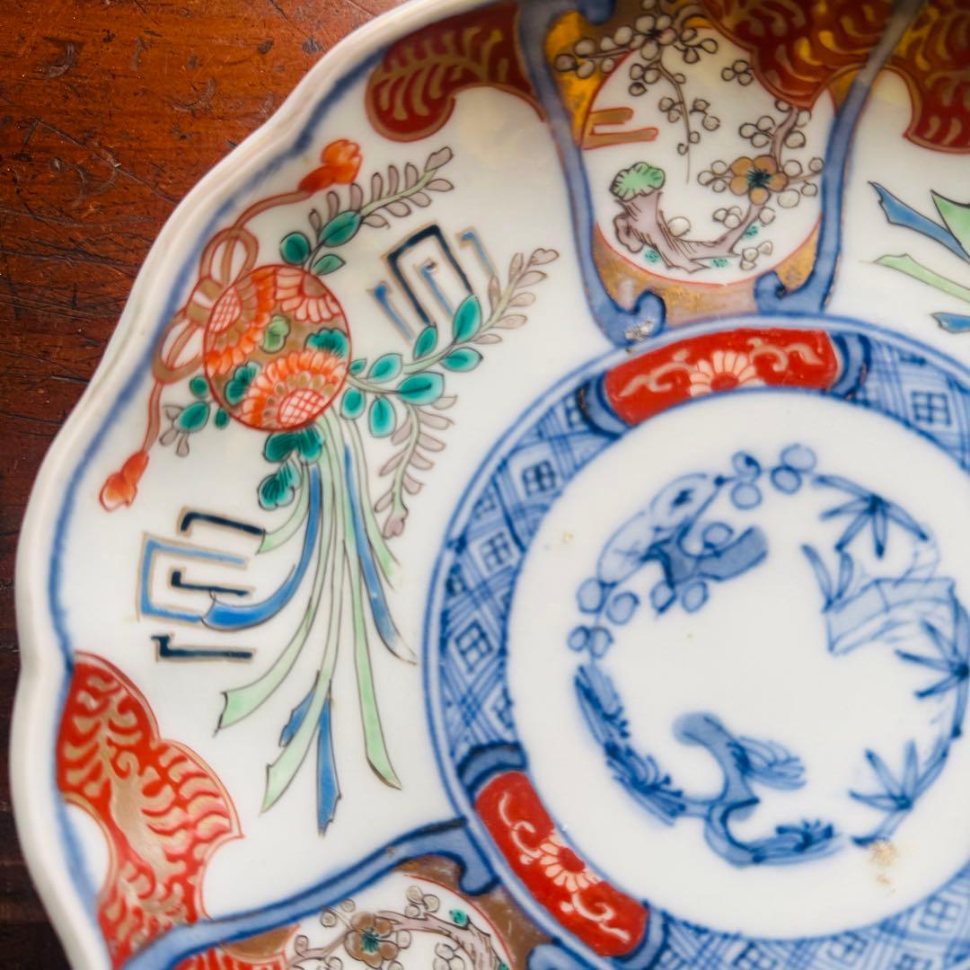 みゆ様　ご確認用　２枚　骨董皿　伊万里　アンティーク皿　金彩色絵草化文一枚 和食