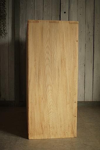 古い木枠のガラス戸棚　木製引き出し6杯　食器棚　本棚　キャビネット　古家具