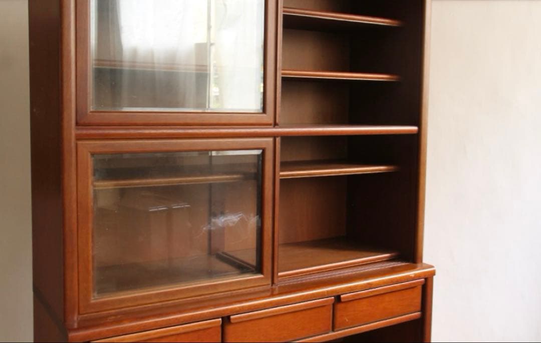 食器棚　ガラス棚　本棚　収納棚　木製　家具