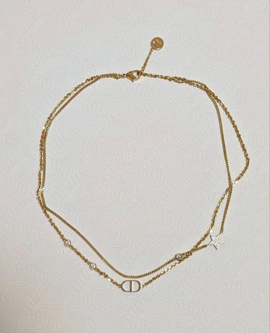 Dior ゴールド CDロゴ ダブル ネックレス