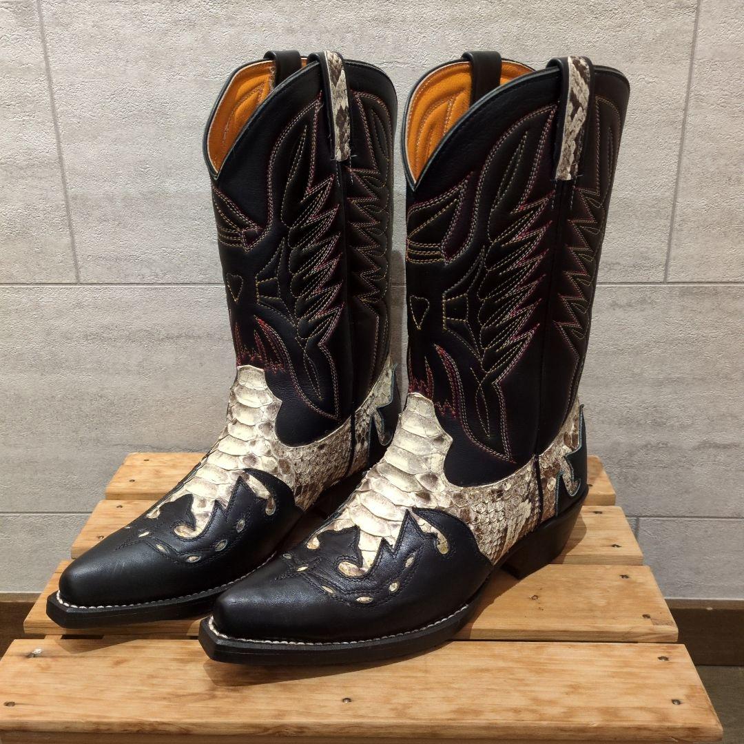 オーダーメイドパイソンレザーウエスタンブーツ 　 25.5cmEEE