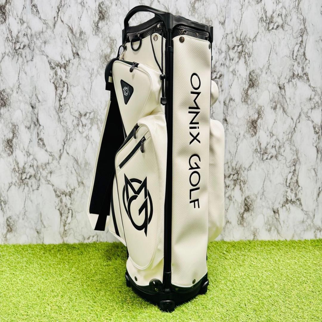 【新品未使用】オムニックス カート式 キャディバッグ ゴルフバッグ ホワイト