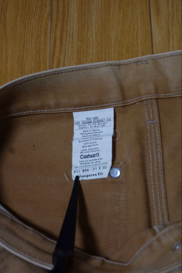 31x30 Carhartt パンツB01 BRN ダブルニー