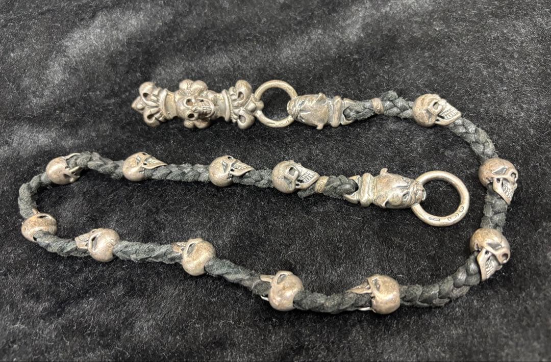 ガボールタイプ、レザー&スカルウォレットチェーン