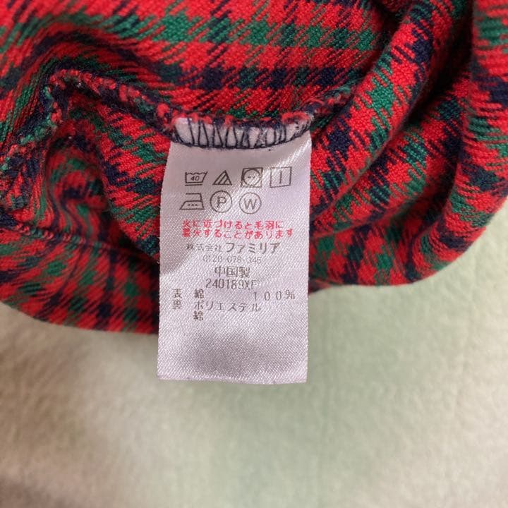 ファミリア 110 ジャンパースカート ワンピース チェック　定番　赤　人気