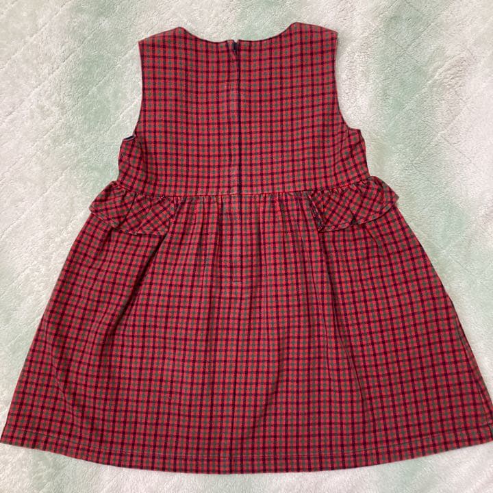 ファミリア 110 ジャンパースカート ワンピース チェック　定番　赤　人気