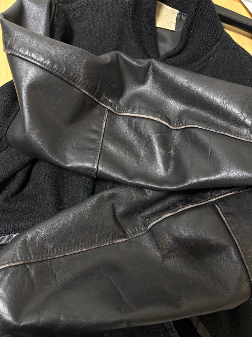Howe 80s ウール　袖レザー スタジャン vintage