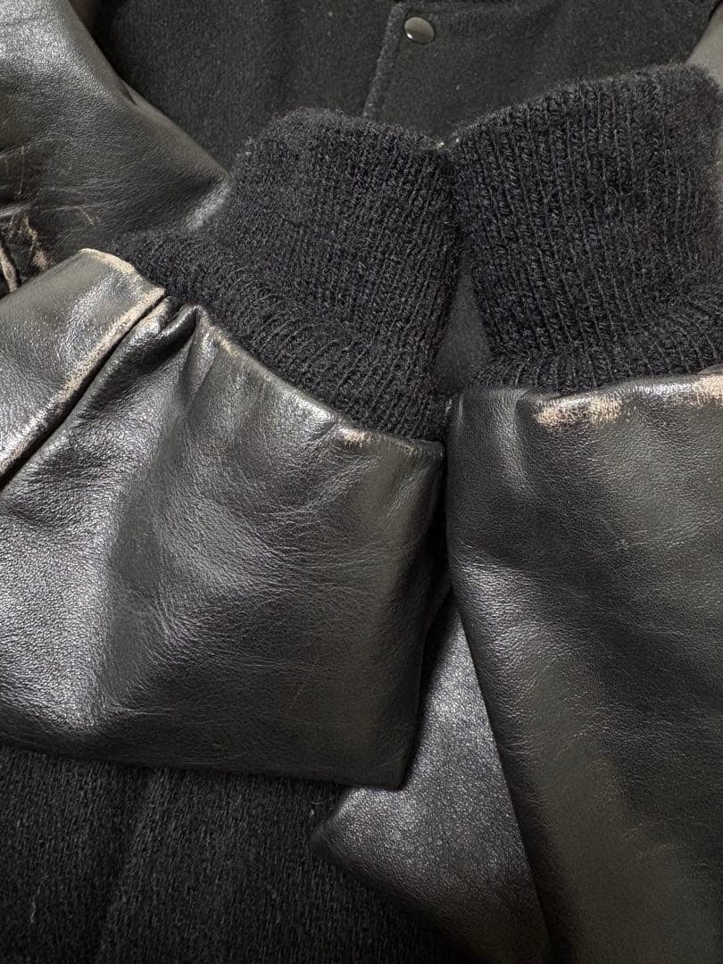 Howe 80s ウール　袖レザー スタジャン vintage