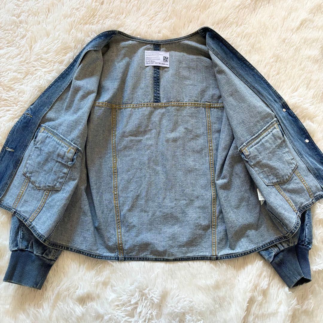 パシオーネ　カフネ デニムジャケット ノーカラー