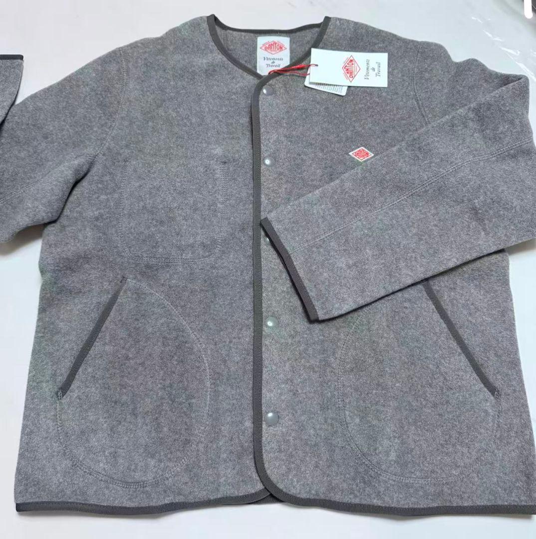 未使用品、ダントン フリースノーカラージャケット グレー38