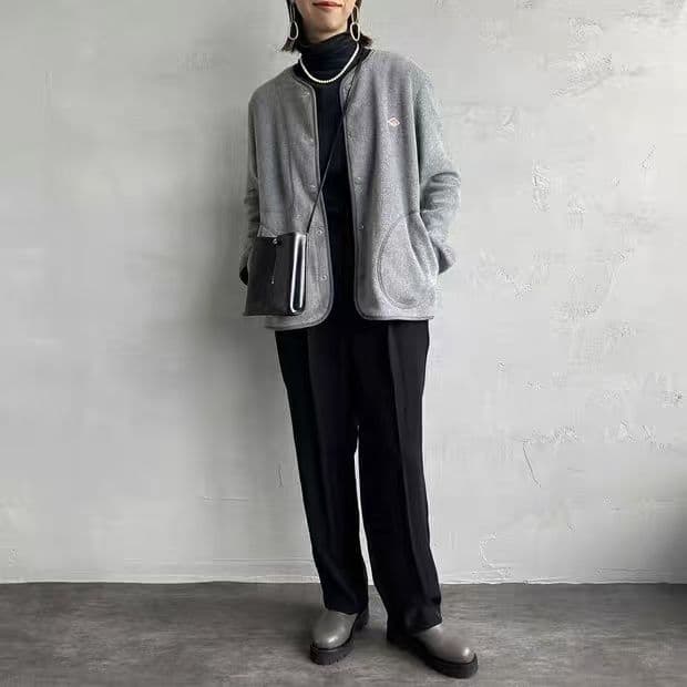 未使用品、ダントン フリースノーカラージャケット グレー38