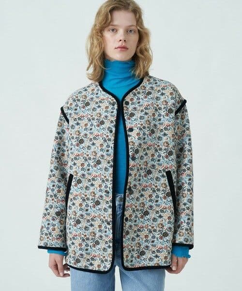 新品【MACPHEE】フローラルゴブラン ノーカラージャケット