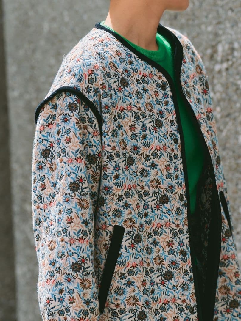 新品【MACPHEE】フローラルゴブラン ノーカラージャケット