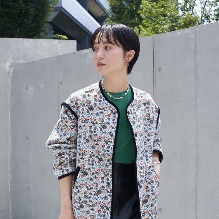 新品【MACPHEE】フローラルゴブラン ノーカラージャケット