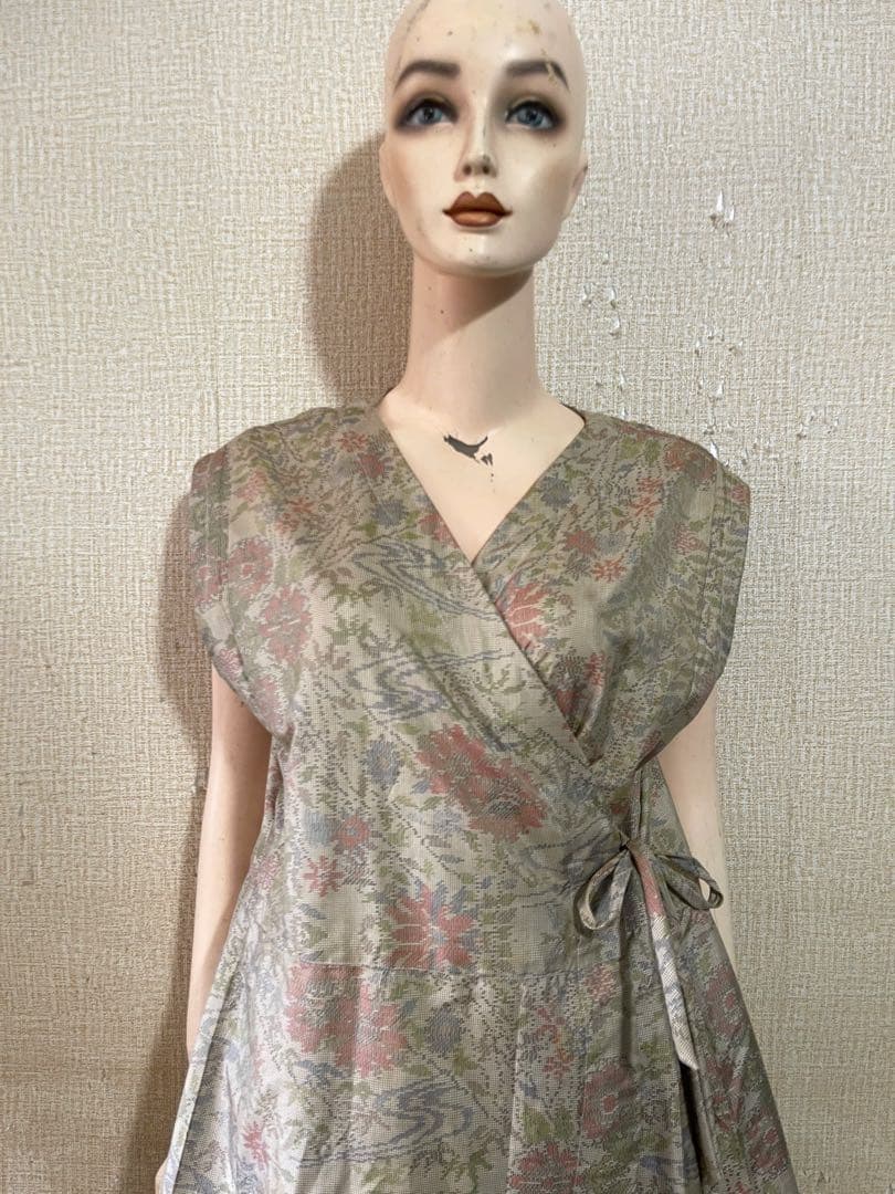 着物リメイクワンピース　大島紬　2月上司発送