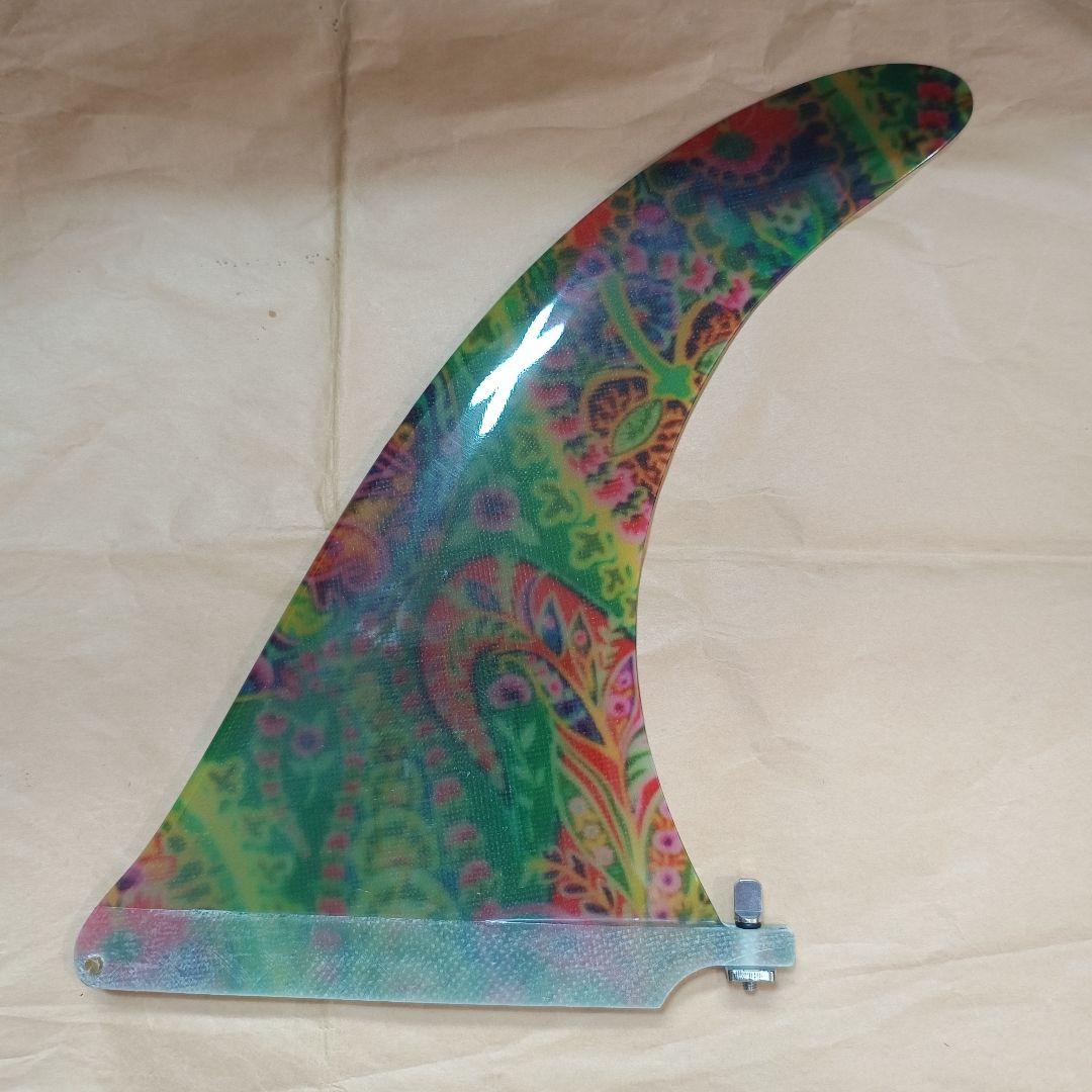 10インチ センターフィン　アートグラス　ロングボード　シングルフィン