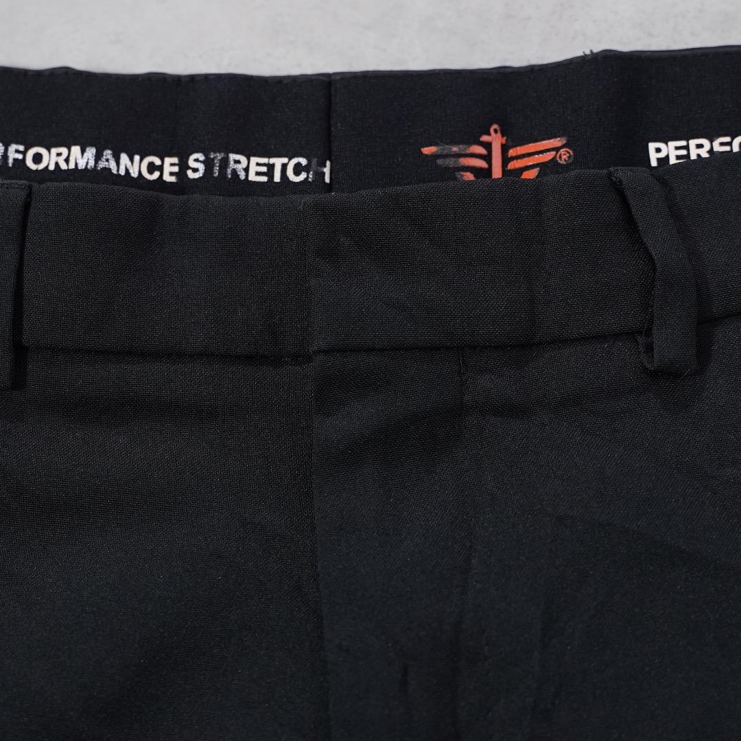 ドッカーズ リーバイス W34 スラックス ボトム 古着 ロゴ 黒 18282