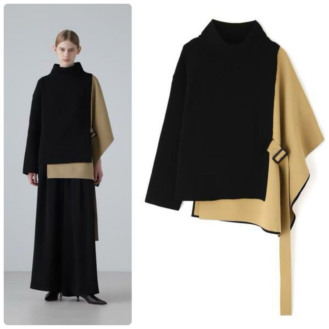 美品✨　アドーア ADORE ニットドッキングドライチノ ポンチョ キャメル