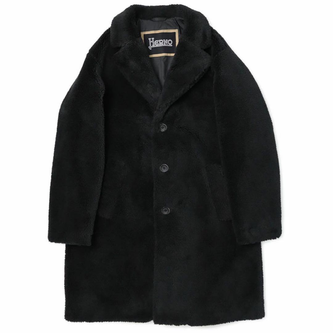 HERNO ヘルノ　テディベア　エコファーコート　ブラック　46