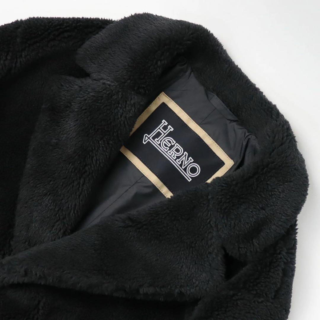 HERNO ヘルノ　テディベア　エコファーコート　ブラック　46