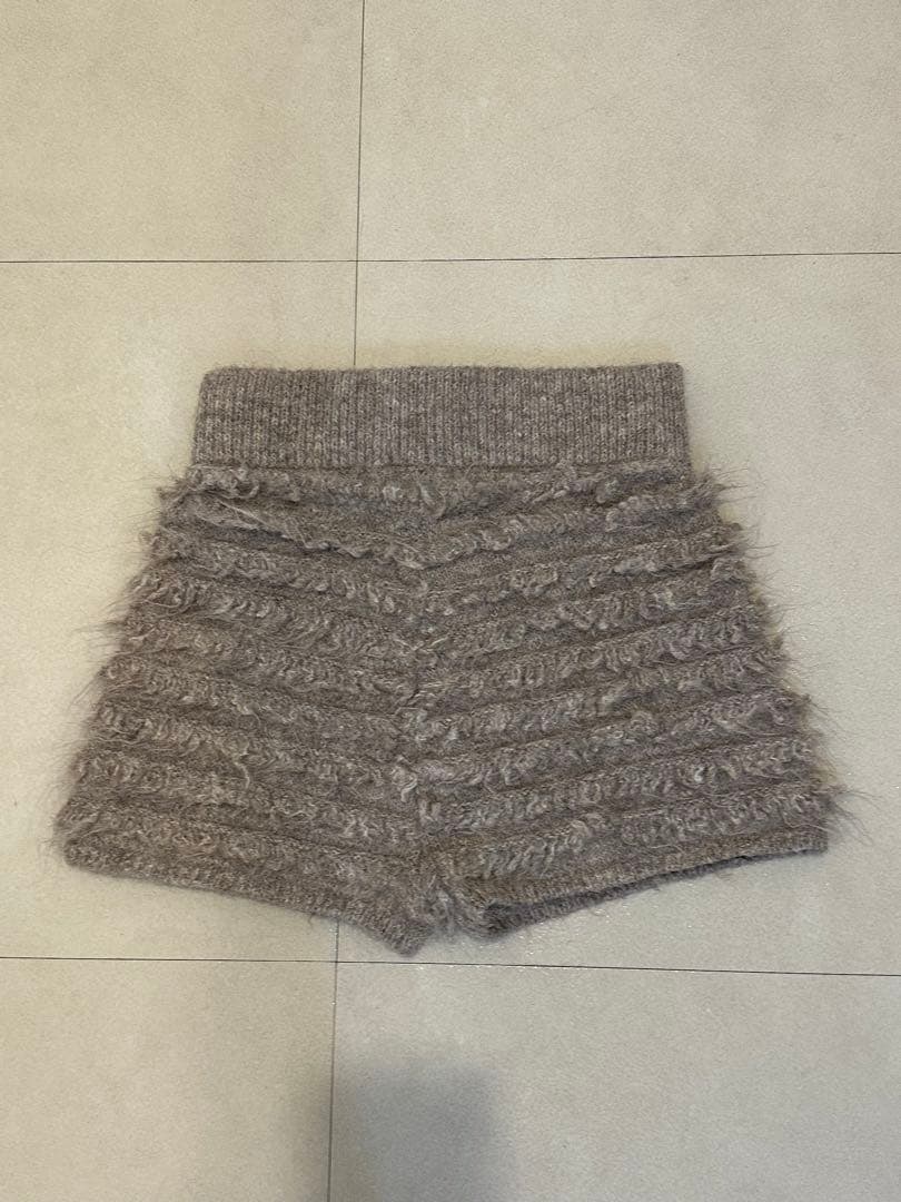 THE TOE シャギーニットショートパンツ　graybeige