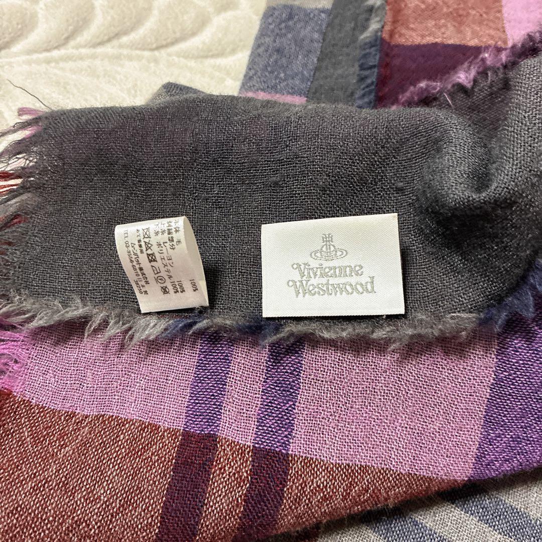 Vivienne Westwood 紫　チェック　マフラー　ストール