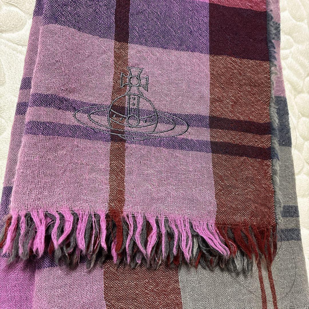 Vivienne Westwood 紫　チェック　マフラー　ストール