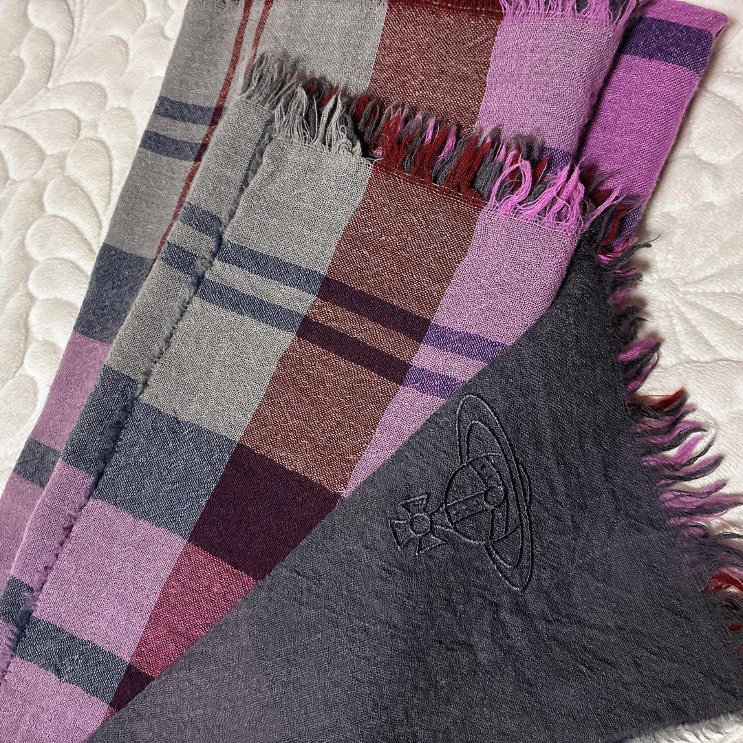 Vivienne Westwood 紫　チェック　マフラー　ストール