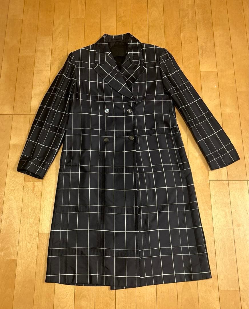 Prada チェック柄ダブルブレストコート