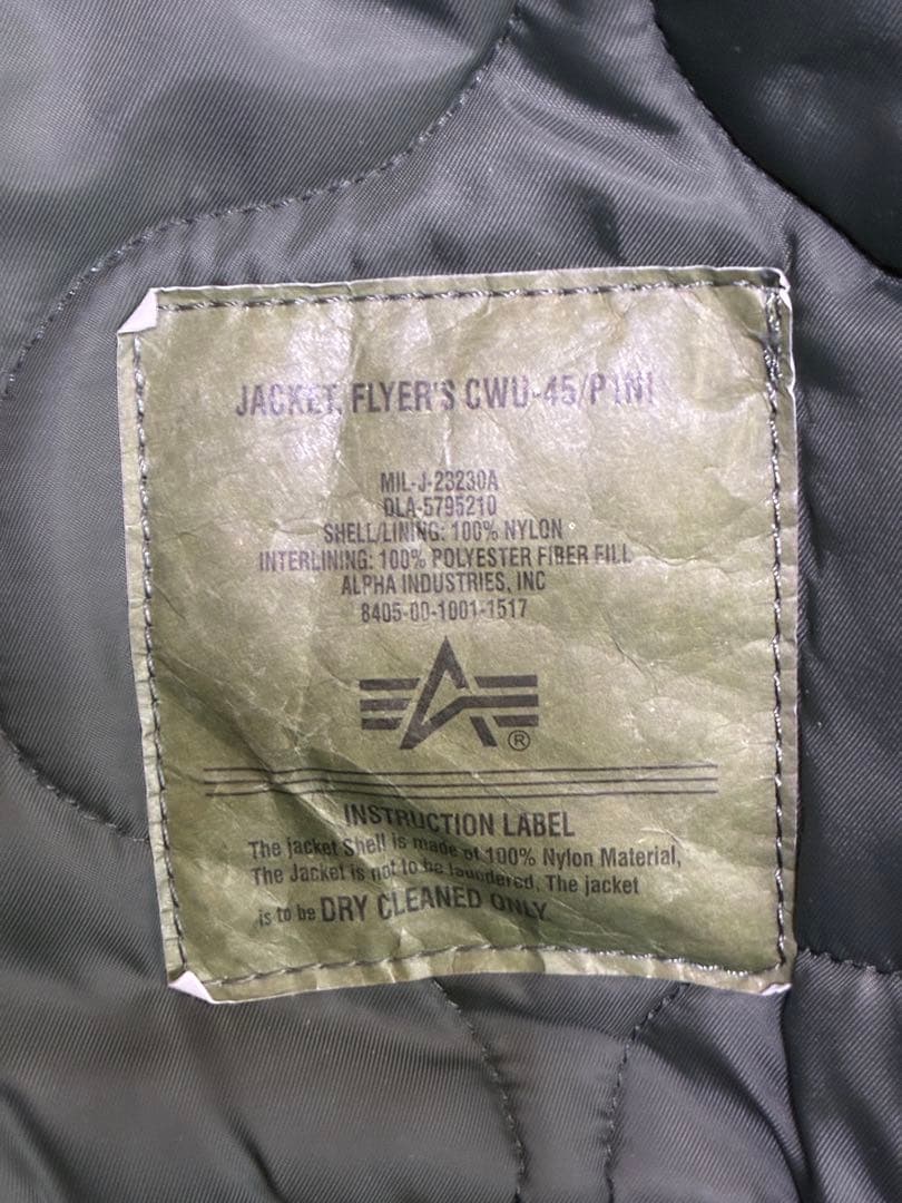 【美品】ALPHA社 CWU-45/P NOMEX調 [ベルクロ4箇所付]