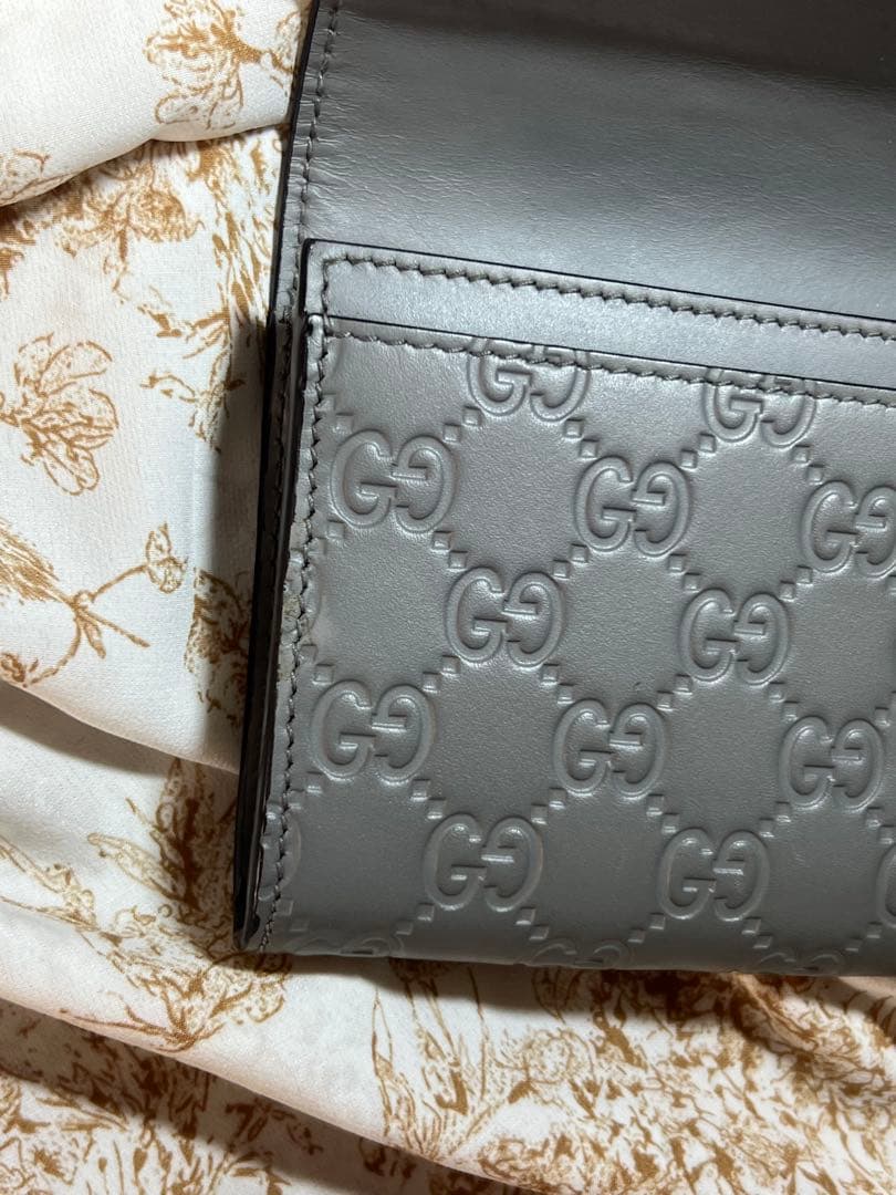 GUCCI 長財布　バイカラー ピンク/グレー